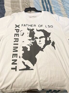 Men's White 'Father of LSD' Graphic Short Sleeve Tee